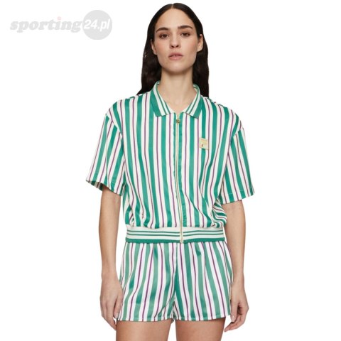 Koszulka damska polo Fila Lassance zielono-kremowa FAW0996 13382 Fila Koszulka damska polo Fila Lassance zielono-kremowa FAW0996 13382 Fila