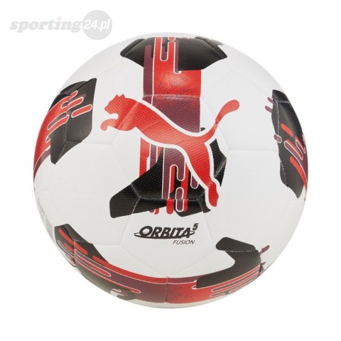 Piłka nożna Puma Orbita 5 Fusion biało-czerwono-czarna 84331 04 Puma Piłka nożna Puma Orbita 5 Fusion biało-czerwono-czarna 84331 04 Puma