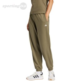 Spodnie damskie adidas Essentials Small Logo French Terry Cuffed zielone JD9927 Adidas