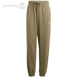 Spodnie damskie adidas Essentials Small Logo French Terry Cuffed zielone JD9927 Adidas