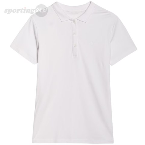Koszulka damska polo 4F F514 biała 4FWMM00TPTSF514 10S 4F Koszulka damska polo 4F F514 biała 4FWMM00TPTSF514 10S 4F