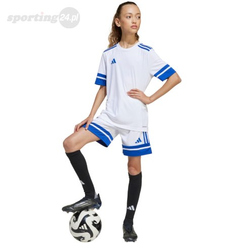 Koszulka dla dzieci adidas Squadra 25 biało-niebieska JJ0060 Adidas teamwear Koszulka dla dzieci adidas Squadra 25 biało-niebieska JJ0060 Adidas teamwear