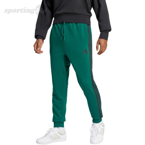 Spodnie męskie adidas Essential 3-Stripes French Terry zielone JD1879 Adidas