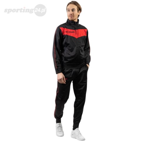 Dres Givova Tuta Visa Black czarno-czerwony TR018 1012B Givova Dres Givova Tuta Visa Black czarno-czerwony TR018 1012B Givova