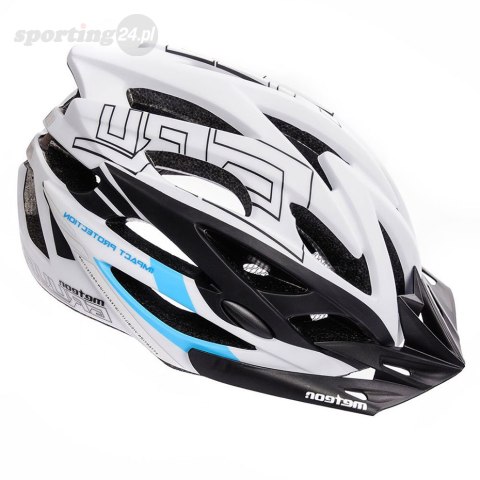 Kask rowerowy Meteor Gruver M 55-58 cm biało-czarno-niebieski 24748 Meteor Kask rowerowy Meteor Gruver M 55-58 cm biało-czarno-niebieski 24748 Meteor