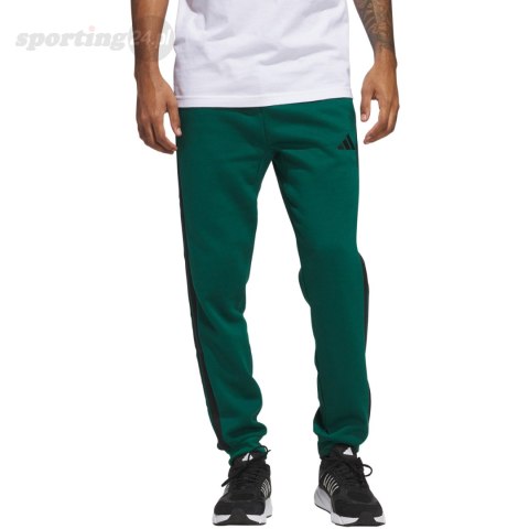 Spodnie męskie adidas Essentials 3-Stripes Fleece zielone JD1860 Adidas Spodnie męskie adidas Essentials 3-Stripes Fleece zielone JD1860 Adidas