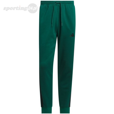 Spodnie męskie adidas Essentials 3-Stripes Fleece zielone JD1860 Adidas Spodnie męskie adidas Essentials 3-Stripes Fleece zielone JD1860 Adidas