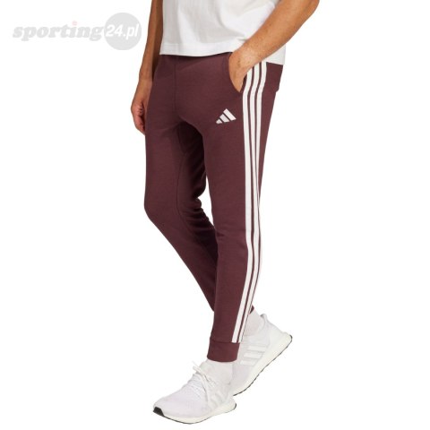 Spodnie męskie adidas Essentials 3-Stripes Fleece bordowe JD1853 Adidas Spodnie męskie adidas Essentials 3-Stripes Fleece bordowe JD1853 Adidas