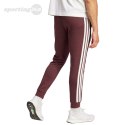 Spodnie męskie adidas Essentials 3-Stripes Fleece bordowe JD1853 Adidas
