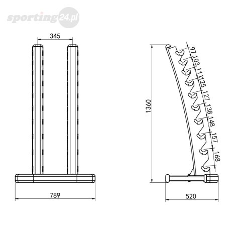 STR37 STOJAK NA HANTLE PIONOWY COMMERCIAL HMS STR37 STOJAK NA HANTLE PIONOWY COMMERCIAL HMS